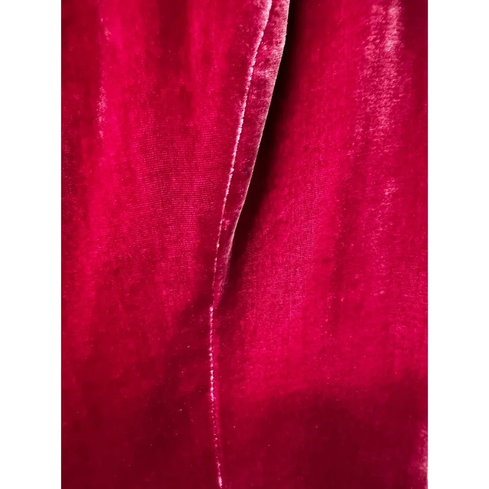 Vintage Albert Nipon Dark Raspberry Velvet 2-Piece Tank & Pencil Skirt Set Sz 8